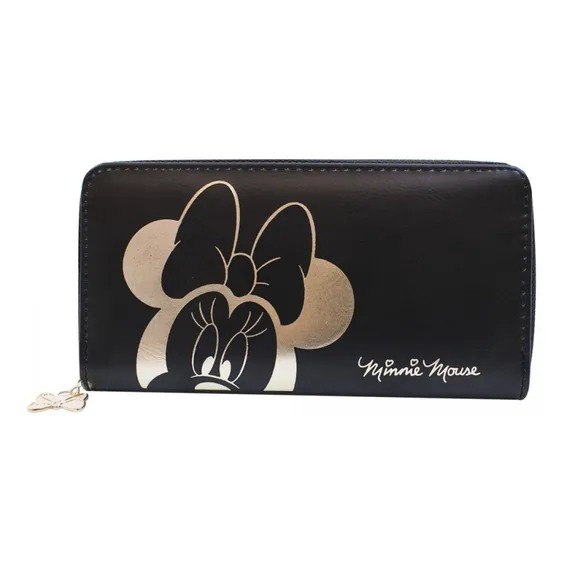 Carteira Feminina Rosto Minnie Preta Disney Foto 1