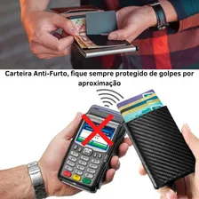 Carteira Masculina Couro Legitimo Porta Cnh Cartão Foto mini 4