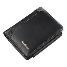 Carteira Masculina Couro Vertical 2 zĂperes porta nĂquel cor preto Foto mini 1
