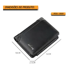 Carteira Masculina Couro Vertical 2 zĂperes porta nĂquel cor preto Foto mini 4