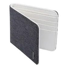 Carteira Masculina De Couro E Jeans Moderna E Compacta Bolso Cor Preto Foto mini 1
