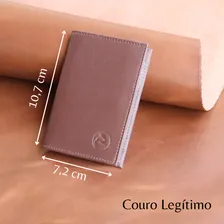 Carteira masculina feminina Carteira Mini couro legítimo cor marrom BellVOLPE Foto mini 4