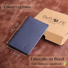 Carteira masculina feminina mini couro legítimo marca Bellvolpe cor marinho Foto mini 3
