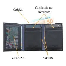Carteira Masculina Note Couro Legítimo Marca Bellvolpe Cor Preto Foto mini  2