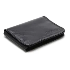 Carteira Masculina Pequena Mini Carteira Cartões Couro Slim Carteira Masculina Couro Porta Cartão Notas Mini Carteira Cor Preto Foto mini 3