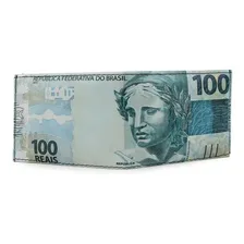 Carteira Masculina Porta Documentos 100 Reais Slim + Rel贸gio Cor Azul Foto mini 3