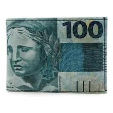 Carteira Masculina Porta Documentos 100 Reais Slim + Rel贸gio Cor Azul Foto mini 2