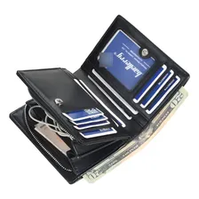 Carteira Masculina Vertical Com Zíper + Porta Moedas 3 Cores Cor Preto Foto mini 2
