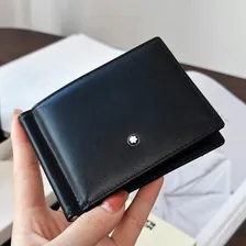 Carteira Montblanc Meisterstück 6cc preto de couro 8.5cm x 11.5cm Foto mini 4