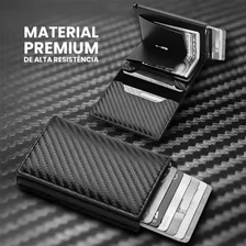 Carteira Pop Up Em Couro Anti Furto Carbon Black Preta Foto mini  3