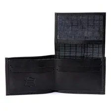 Carteira Slim Masculina Em Couro Legitimo Preto Foto mini 1