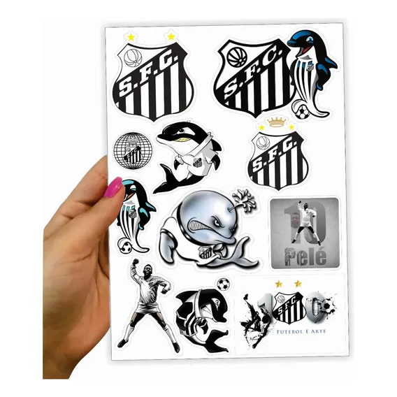 Cartela Adesivo Decorativo Parede Time Santos Futebol Clube Cor Colorido Foto 1
