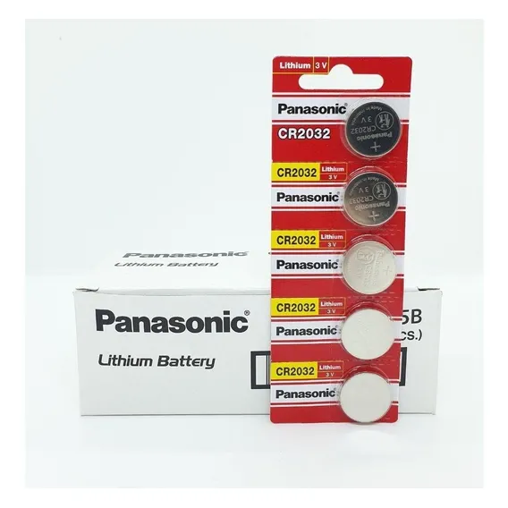 Cartela Bateria Moeda Panasonic Cr2032 3v Lithium 5 Unid. Foto 1
