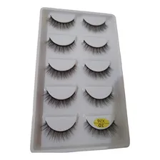 Cartela Cílios Postiços 5 Pares Mink 3d X26 Efeito Natural Foto mini 1