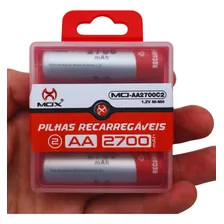 Cartela Com 2 Pilha Aa 1.2v Recarregável 2700mah Foto mini  2
