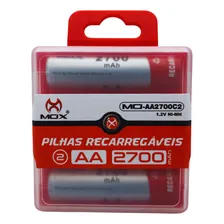 Cartela Com 2 Pilha Aa 1.2v Recarregável 2700mah Foto  mini 1