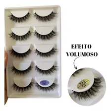 Cartela Com 5 Pares Cilios Postiços Mink S08 Efeito Volumoso Foto mini 4