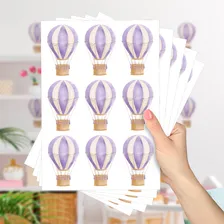 Cartela De Adesivo Decorativa Balões Roxos Quarto Infantil Foto mini 1