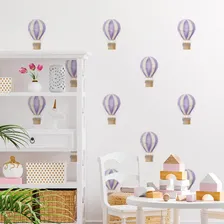 Cartela De Adesivo Decorativa Balões Roxos Quarto Infantil Foto mini 2