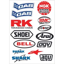 Cartela De Adesivo Marcas Ngk 14 Peças Para Carro Moto Foto  mini 1