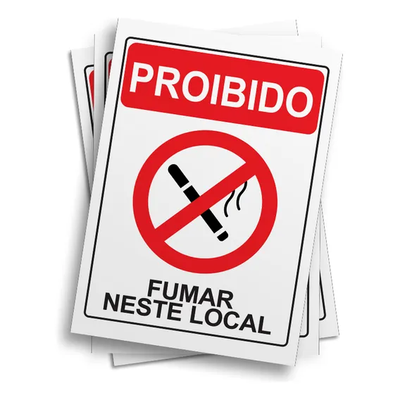 Cartela De Adesivo Sinalização Proibido Fumar Neste Local Foto 1