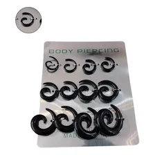 Cartela De Alargador Espiral Caracol Com 12 Unidades Cor Preto Foto mini 1