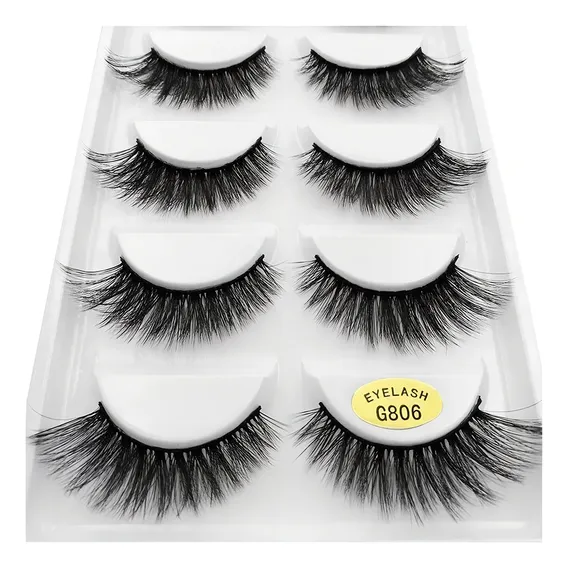 Cartela De Cílios Postiços 5 Pares Super Volumosos 3d G806 Foto 1