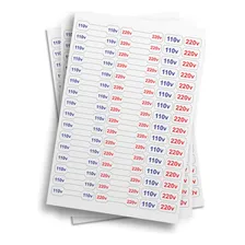 Cartela Etiquetas Adesivos De Voltagem 110/220v Fios E Cabos Foto mini 1