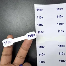 Cartela Etiquetas Adesivos De Voltagem 110/220v Fios E Cabos Foto mini 4