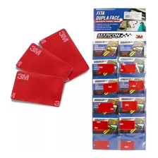 Cartela Fita Dupla Face 3m Espelho Retrovisor Com 10 Rolos Cor Vermelho Liso Foto mini 1
