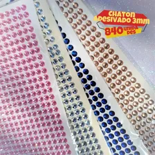 Cartela Strass Chaton 3mm, Cartela Com 840 Unidades Cor Prata 3mm Foto mini  2