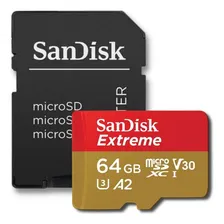 Cart茫o De Mem贸ria 64gb Micro Sd Extreme 170mbs V30 Sandisk Foto mini 1