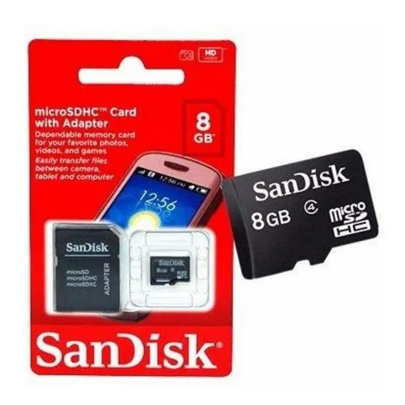 Cartão De Memória 8gb Sandisk Micro Sd Com Adaptador Foto 1