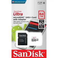 Cartão De Memória Micro Sd 64gb Sandisk Ultra 80mbs Class 10 Foto mini 2