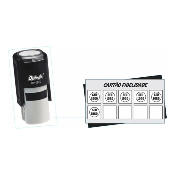 Cartão Fidelidade (1000 Unidades) + Carimbo Automático 17mm Tinta Preta Foto 1