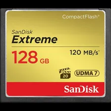 Cartão Memória 128gb Compact Flash Sandisk Cf Extreme 120mbs Foto  mini 1