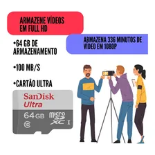 Cartão Memória Micro Sd 64gb Sandisk Câmeras Cftv Celular Tf Foto mini 3