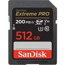 Cartão Memória Sandisk Extreme Pro Sd Xc 512gb Uhs-i 200mb/s Foto  mini 1