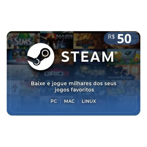 Cartão Presente Steam R Reais Gift Card Digital Foto 1