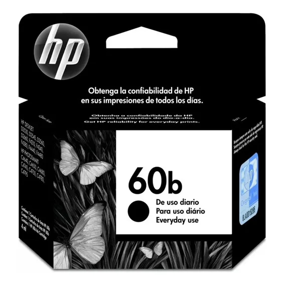 Cartucho de Tinta HP 60B Preto Simples CC636WB 4ml Foto 1