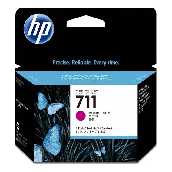 Cartucho De Tinta Hp 711 Cz135ab Magenta (pack Com 3 Un) Foto 1