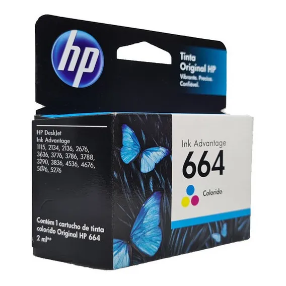 Cartucho Hp 664 Colorido Para Impressora Deskjet 2136 Foto 1