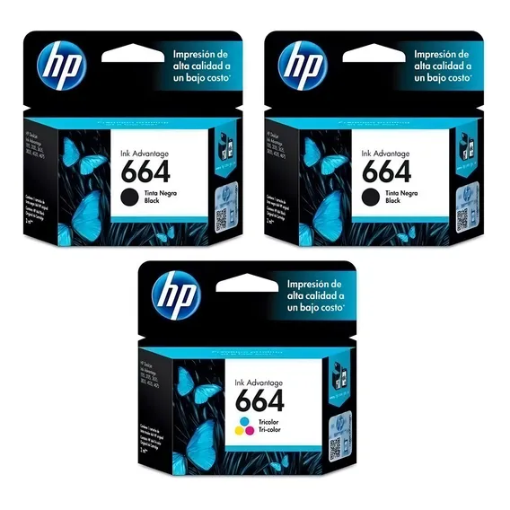 Cartucho Hp 664 Preto (2 Un.) + Cartucho Hp 664 Color 1 Un Foto 1
