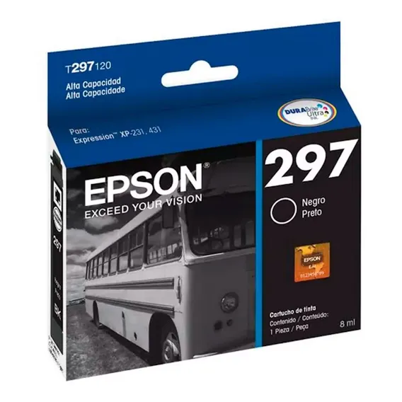 Cartucho original original Epson 297 Xp-431 Xp-231 T297120-al preto Foto 1