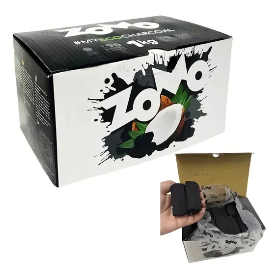 Carvão Zomo Premium 1kg 100% De Coco Para Narguile Foto 1