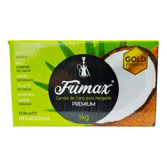 Carvão Fumax 1kg Premium Max Jumbo Foto 1