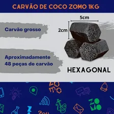 Carvão Para Narguile De Coco Zomo Hexagonal 1kg Foto mini  2