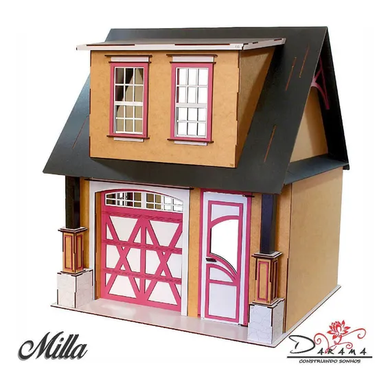 Casa Bonecas Escala Barbie Com Garagem Milla Eco Darama Foto 1
