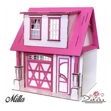 Casa Bonecas Escala Barbie Com Garagem Milla Sonhos Darama Foto  mini 1