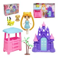 Casa Casinha Castelo C/ Boneca + Acess贸rios Cor Rosa Foto mini 1